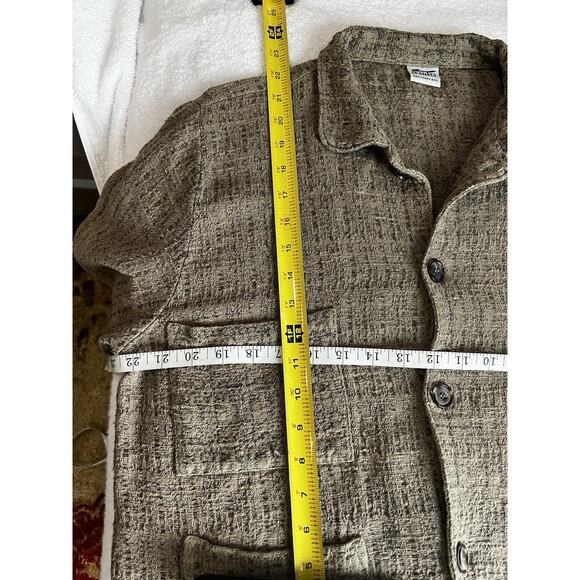CP Shades Lady Jacket Button Front 4 pockets texture tweed french girl Flax -M - Picture 8 of 11